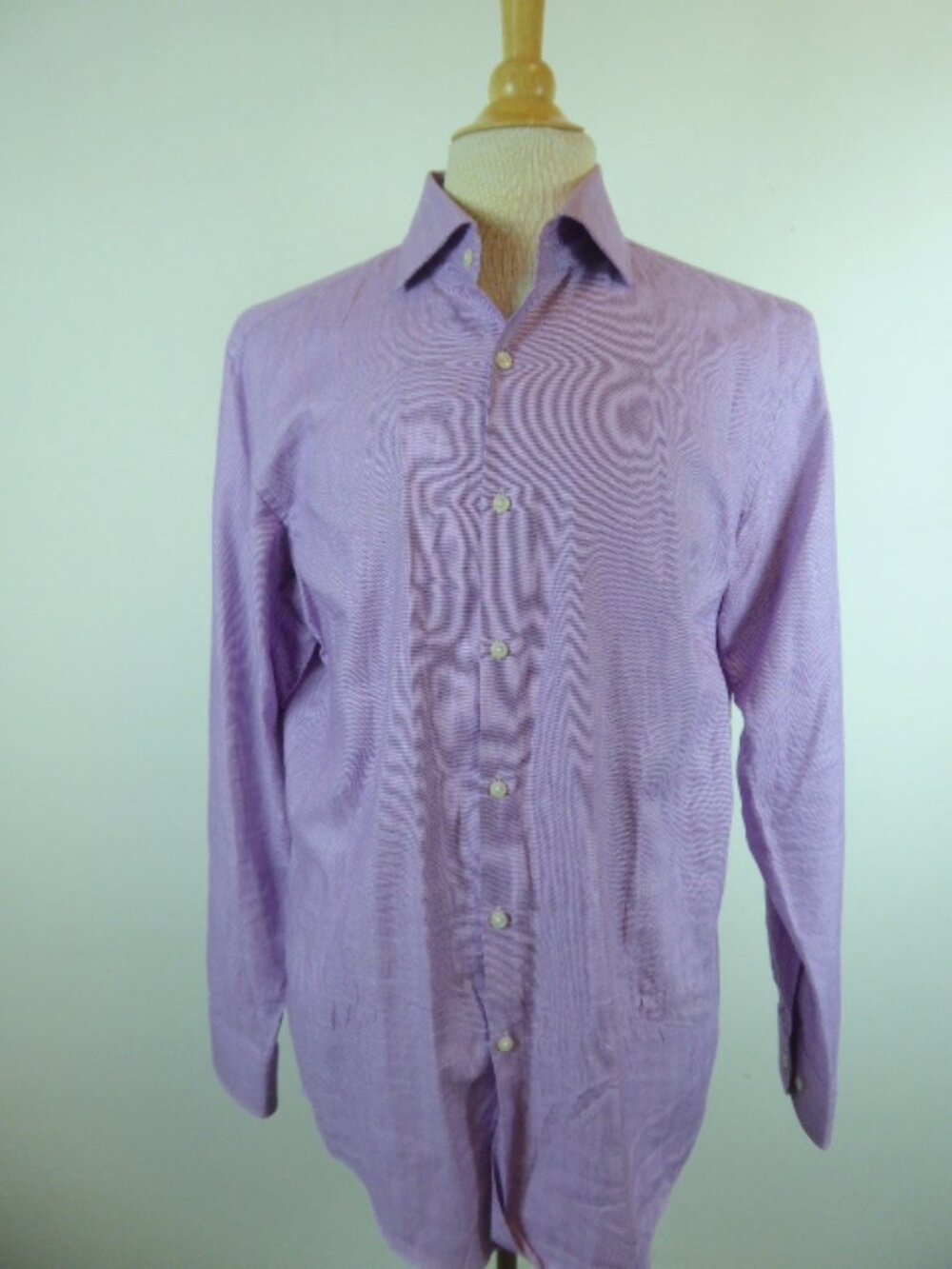 HUGO BOSS BLACK LABEL purple cotton SHARP FIT long sleeve  Shirt 16.5 L
